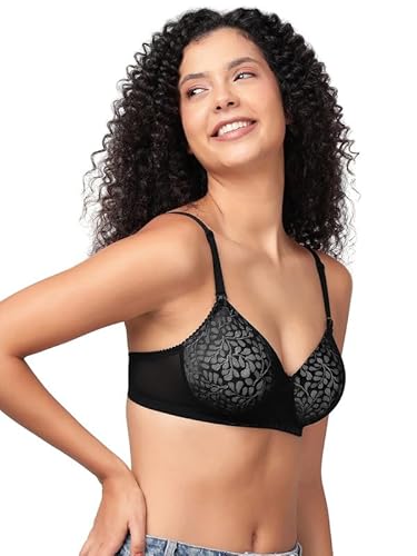 Clovia Women’s Black Lace Multiway Bra – Padded, Non-Wired, Full-Coverage Elegance (BR2332C13_34D)